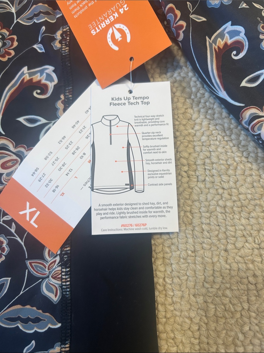 NWT Kerrits Kids Up Tempo Fleece Tech Top - Picture 3 of 6